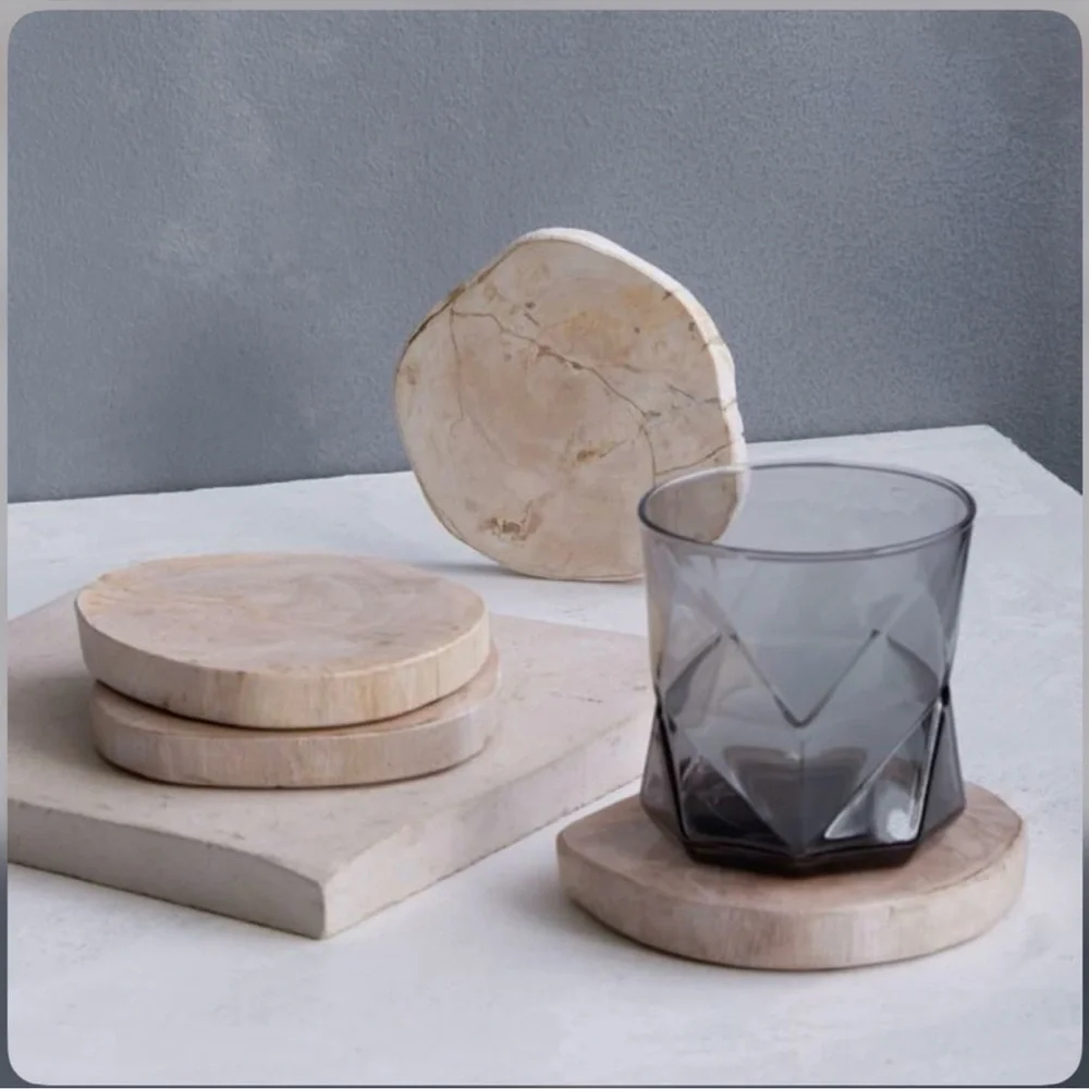 West Elm Petrified coasters set of 4